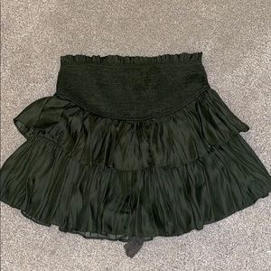 green ruffle skirt